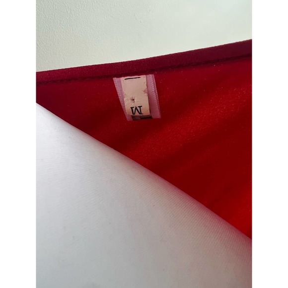 Red Peplum Ruffle Blouse Womens Top by Coral Size M Pullover - Picture 8 of 10